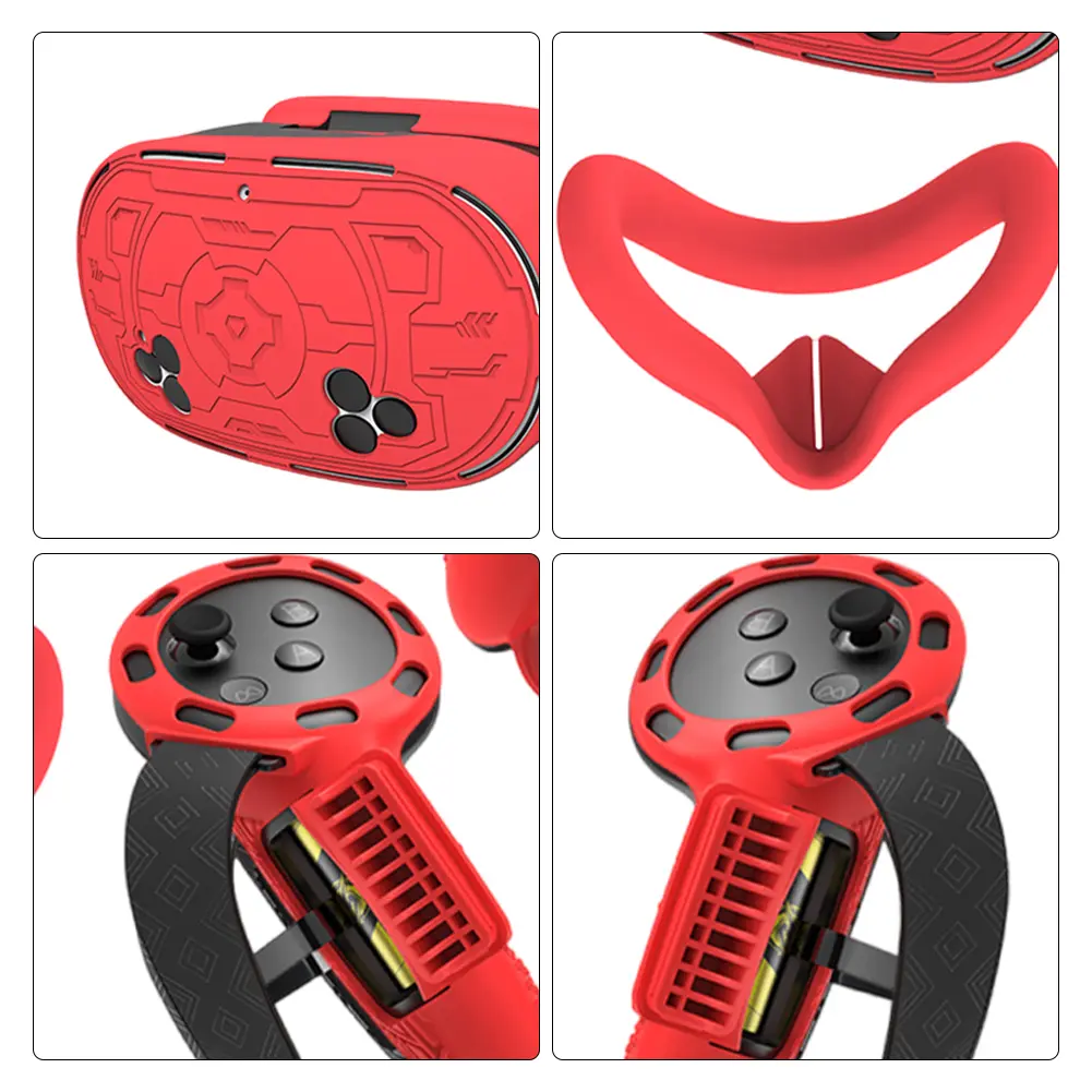 For Meta Quest 3S Silicone Protection Cover 7 In 1 Anti-Fall Joystick Caps Mask Case Face Eye Cover Replacement VR Accessories