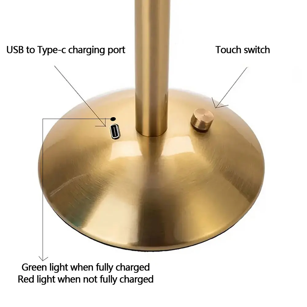 Small Pleated Bedside Lamp USB Rechargeable Desk Lamp Cordless Night Light for Bedroom Living Room Home Office Decor