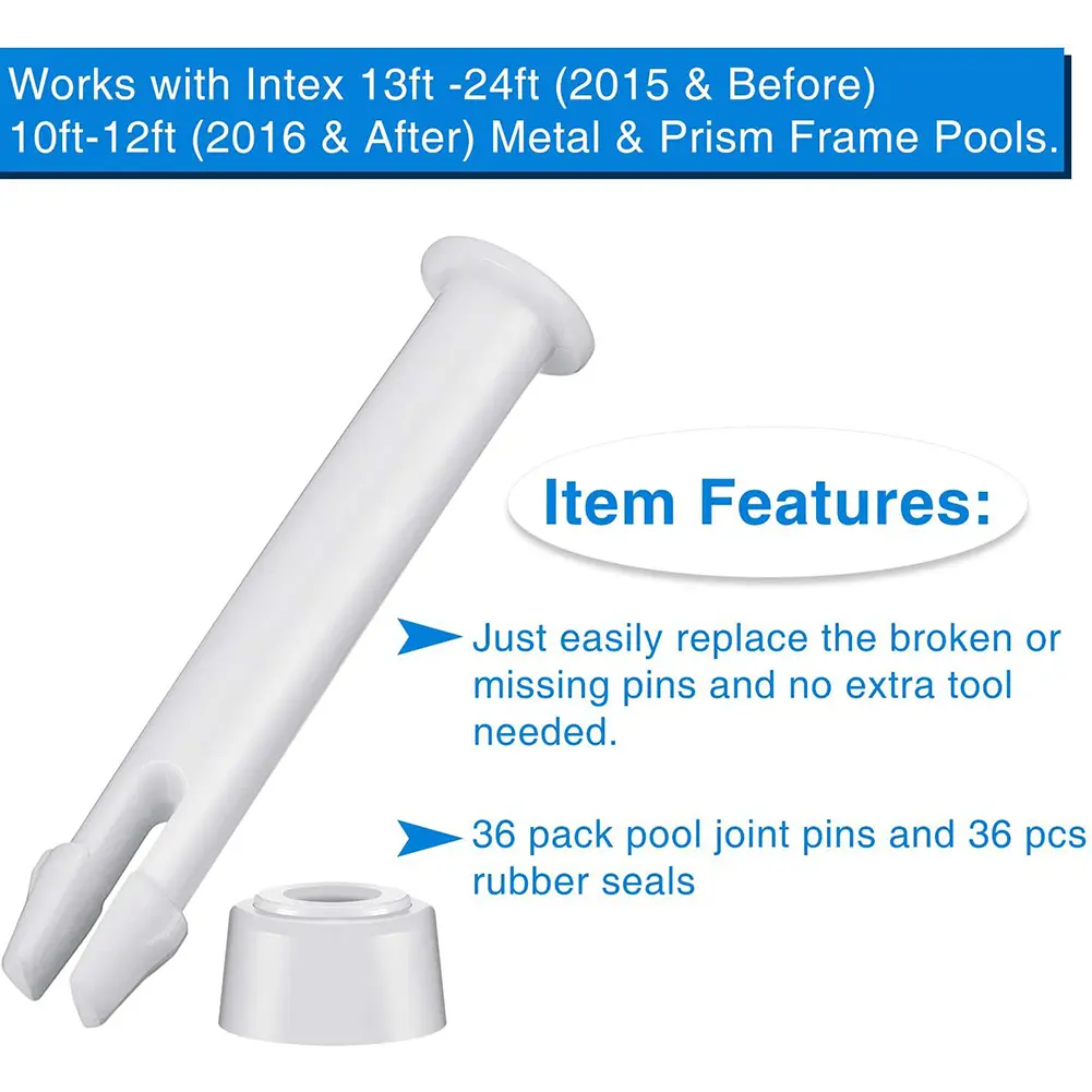 12PCS 5.5/6/7cm Plastic Pool Joint Pins with Rubber Seal for Intex Round Frame Swimming Pool Accessories Parts
