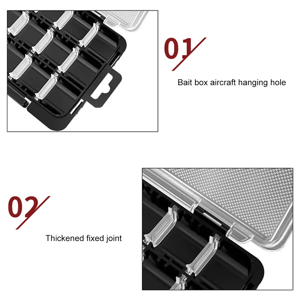 Portable Bead Hook Holder Waterproof Bait Lure Hook Boxes Compartments Shockproof Adjustable Partition Fishing Gear Accessories
