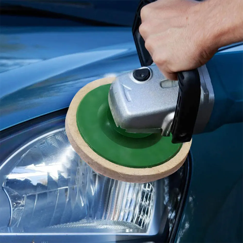 5 Pcs Wool Felt Polishing Pad Disc for Angle Grinder 4 Inch Polishing Wheel Disc 100mm for Car Metal Marble Glass Ceramics