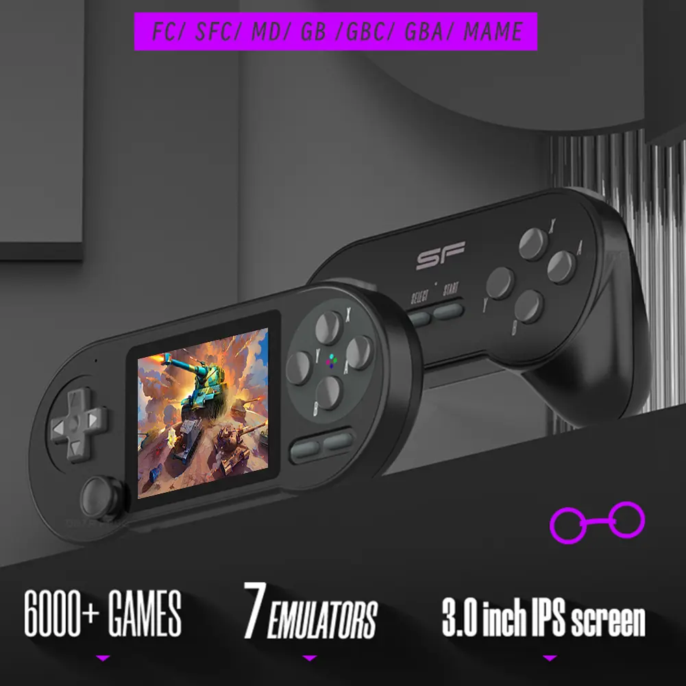 3 Inch Handheld Game Console With Rocker Mini Handheld Game Console Comfortable Grip Type-C Charging Birthday Gift for Children