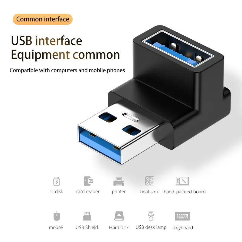 5V 3A Connector Adapter High-speed Transmission 10Gbps Charging Data Cable Adapter Universal Male To Female Adapter for Computer