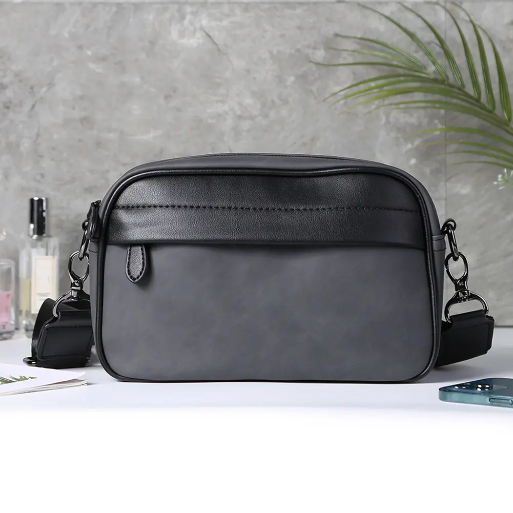 Vintage PU Leather Man Bags Small Square Shoulder Bags For Men Business Messenger Bags Male Fashion Handbag Casual Phone Pouch