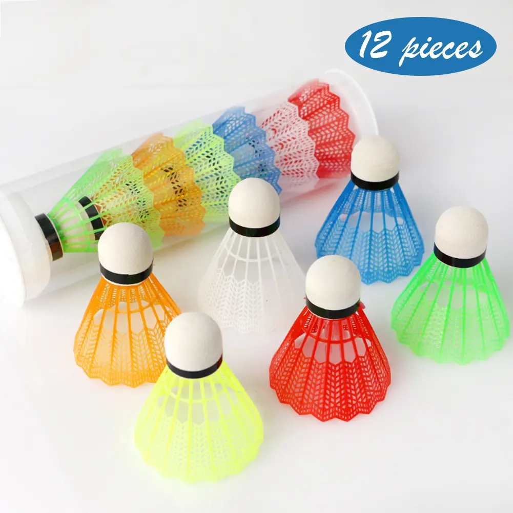 24/12X Plastic Badminton Shuttlecock Lightweight Badminton for Hitting Practice Portable Badminton for Practice Outdoor Supplies