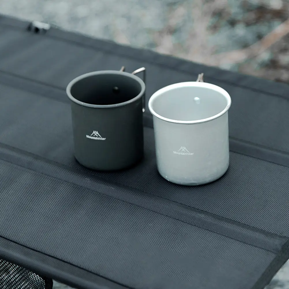 Mountainhiker 300ml Water Cup Lightweight Tea Water Mugs Aluminum Foldable Handle Outdoor Portable Camping Hiking Tableware