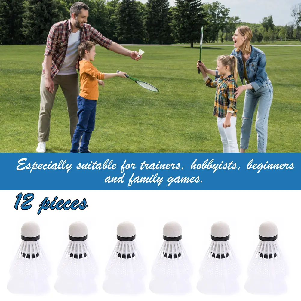 24/12X Plastic Badminton Shuttlecock Lightweight Badminton for Hitting Practice Portable Badminton for Practice Outdoor Supplies