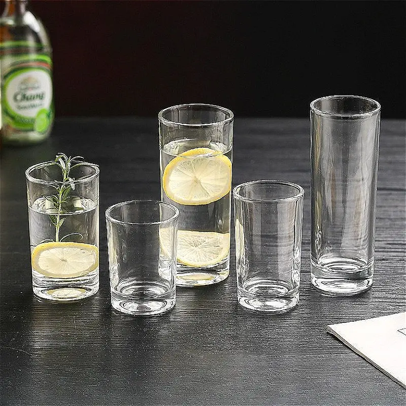 Multiple Capacity Glass Cups Juice Beverage Cups Transparent Simple Style Cocktail Glass Heat-resistant Water Bottle Wine Glass