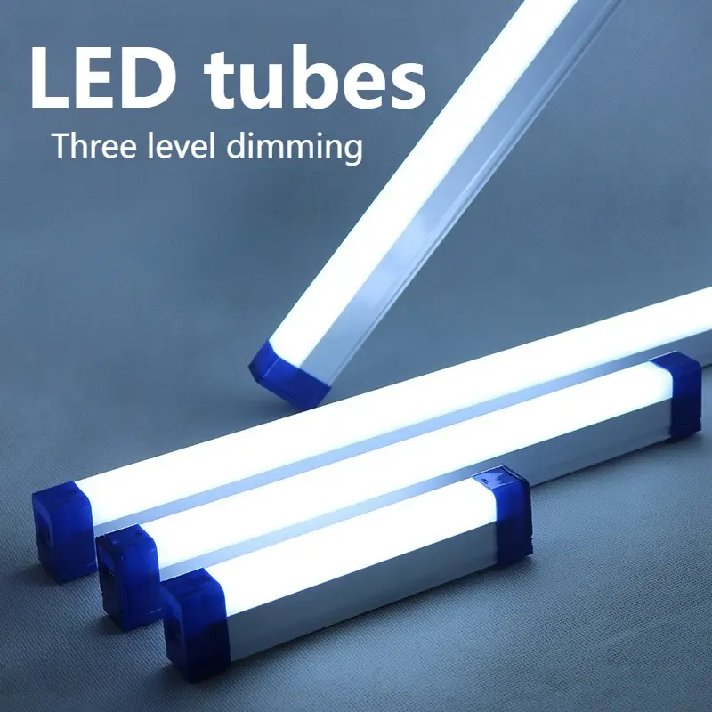 Portable Lamp LED Rechargeable Lamp Tube Emergency Light Magnetic Camping Lights Lightinging Outdoor Camping Vehicle Hard Strip
