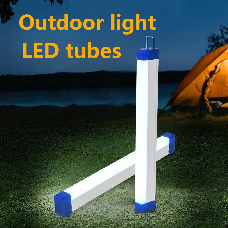 Portable Lamp LED Rechargeable Lamp Tube Emergency Light Magnetic Camping Lights Lightinging Outdoor Camping Vehicle Hard Strip
