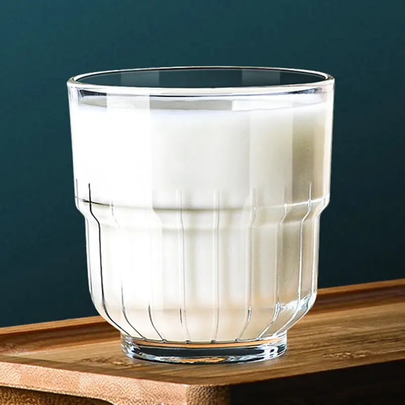 4pcs Sets Coffee Cups Household Glass Drinkware Stacked Ice Latte Cup Heat Resistant Water Drinking Juice Milk Coffeeware Cups
