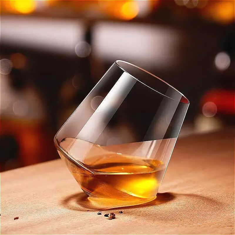 530ml Luxury Rotating Wine Glass Tumbler Cup High-end Whiskey Glass 235ml Foreign Wine Glass Transparent Cold Drink Cup Barware