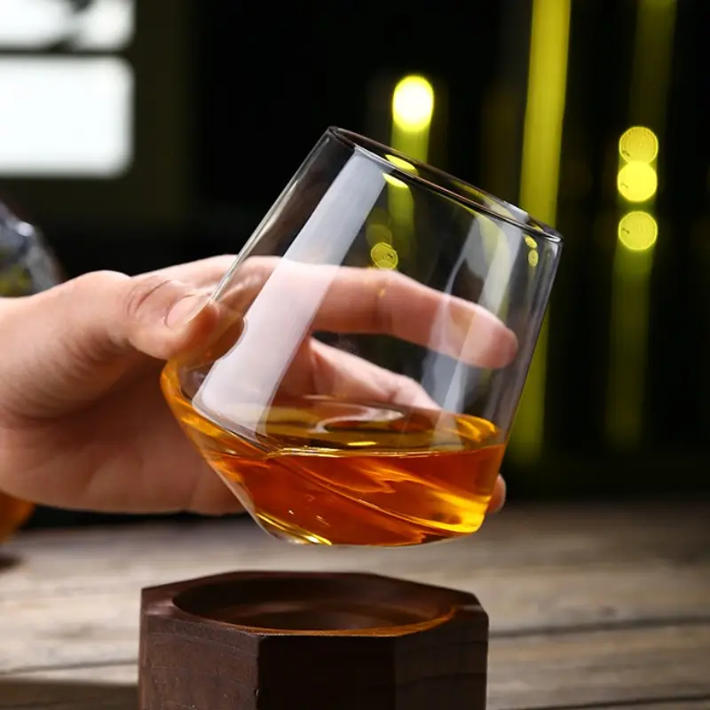 530ml Luxury Rotating Wine Glass Tumbler Cup High-end Whiskey Glass 235ml Foreign Wine Glass Transparent Cold Drink Cup Barware