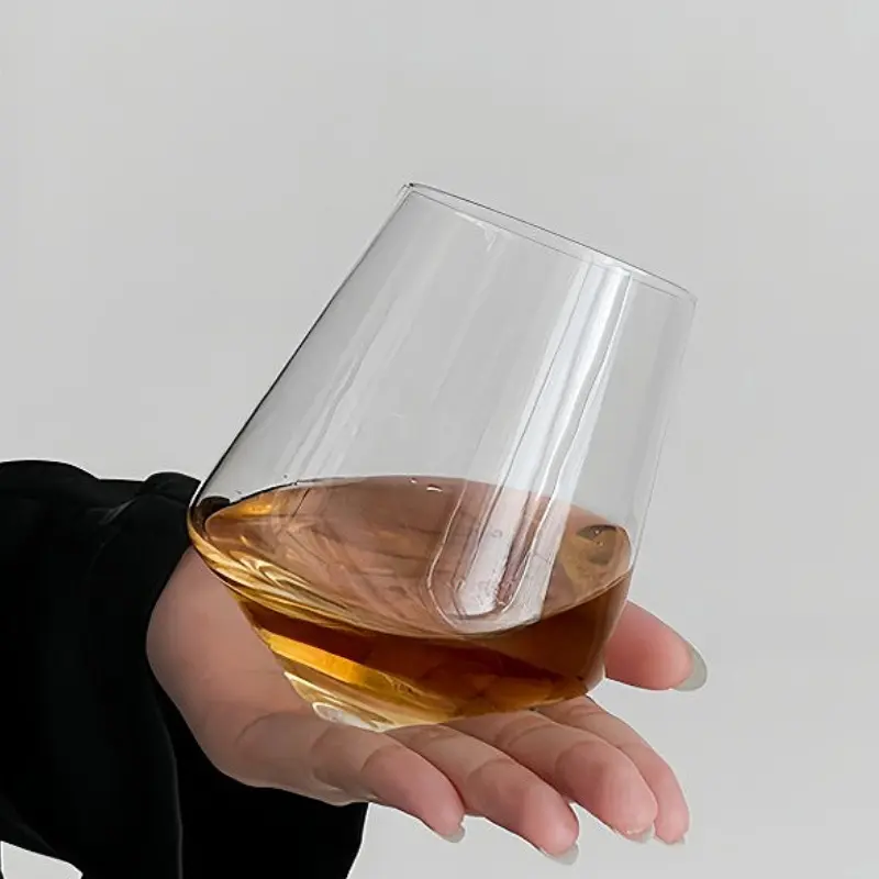 530ml Luxury Rotating Wine Glass Tumbler Cup High-end Whiskey Glass 235ml Foreign Wine Glass Transparent Cold Drink Cup Barware