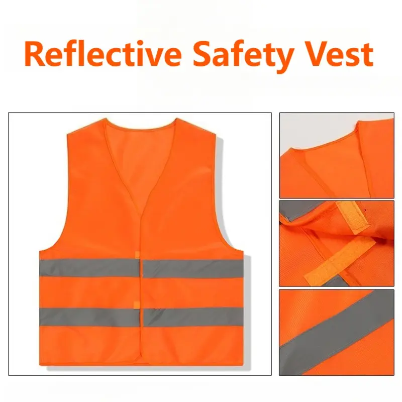 Car Reflective Safety Vest Breathable High Visibility Jacket Night Reflective Vest Night Construction Traffic Safety Clothing