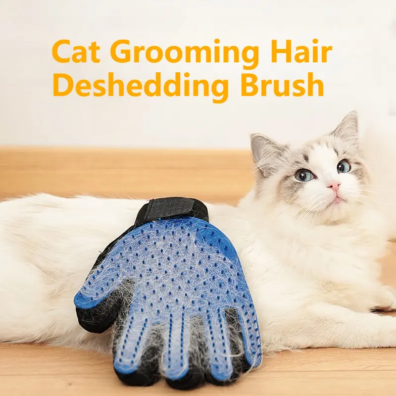 Pet Hair Remover Gloves Cat Grooming Hair Deshedding Brush Pet Grooming Glove Cat Dog Massage Bathing Cleaning Grooming Tools
