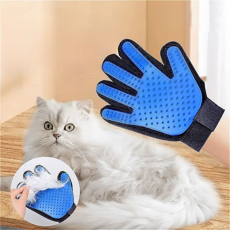 Pet Hair Remover Gloves Cat Grooming Hair Deshedding Brush Pet Grooming Glove Cat Dog Massage Bathing Cleaning Grooming Tools