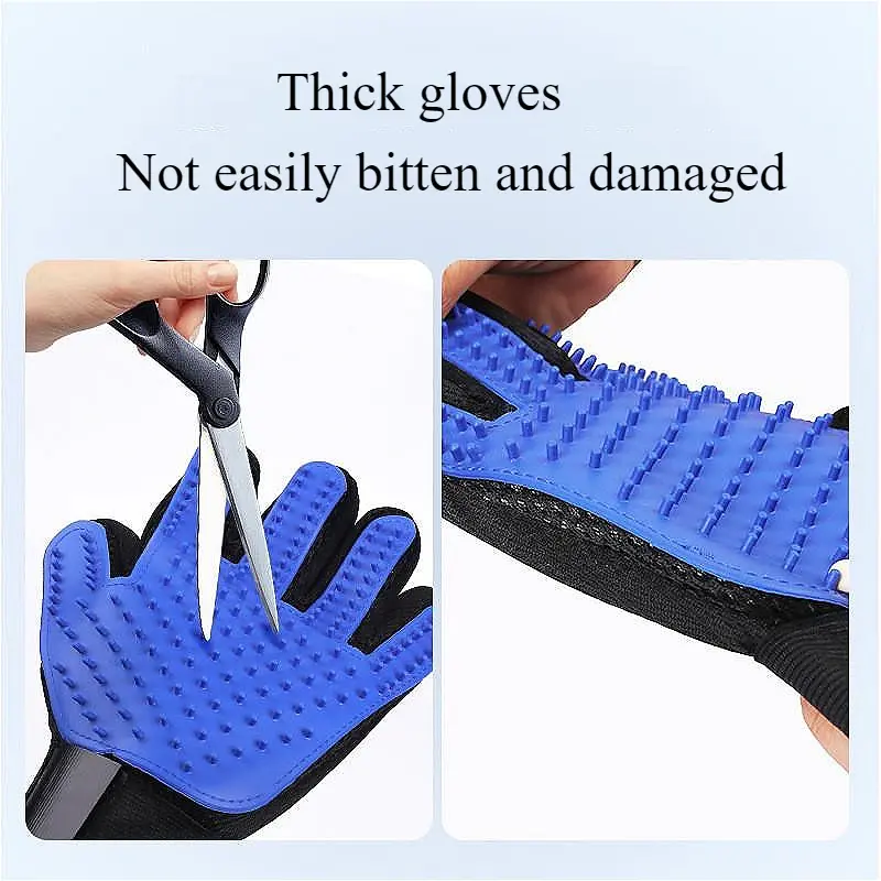 Pet Hair Remover Gloves Cat Grooming Hair Deshedding Brush Pet Grooming Glove Cat Dog Massage Bathing Cleaning Grooming Tools