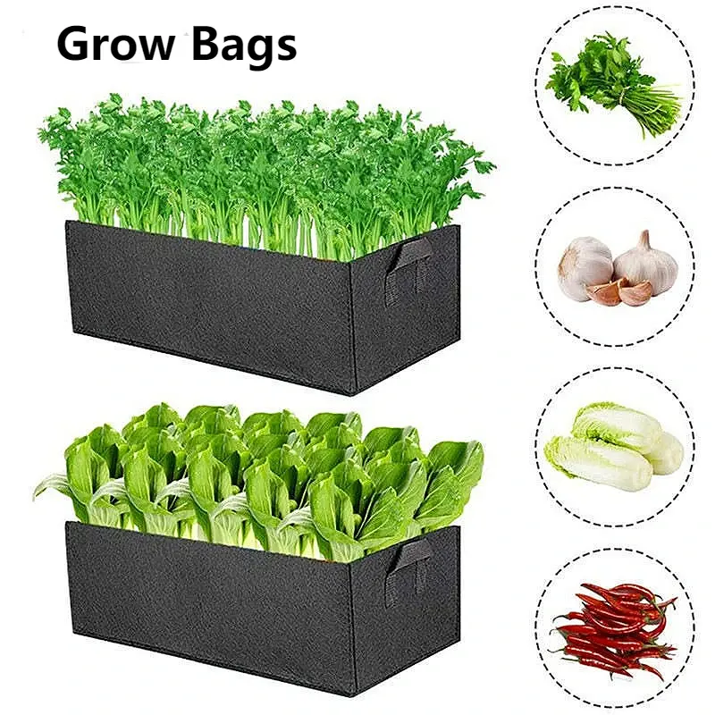 Grow Bags Rectangle Breathable Planting Container Grow Bag 30/50/60/100cm Garden Bed Planter Pot for Plants Flowers Vegetables