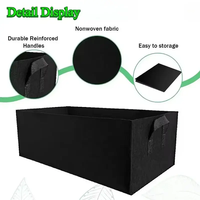 Grow Bags Rectangle Breathable Planting Container Grow Bag 30/50/60/100cm Garden Bed Planter Pot for Plants Flowers Vegetables