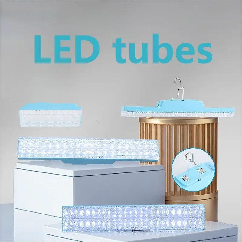 Portable Rechargeable Lamp Tube Night Light LED Lamps Cabinet Light with Hook Camping Light Household LED Tubes Lighting Tools