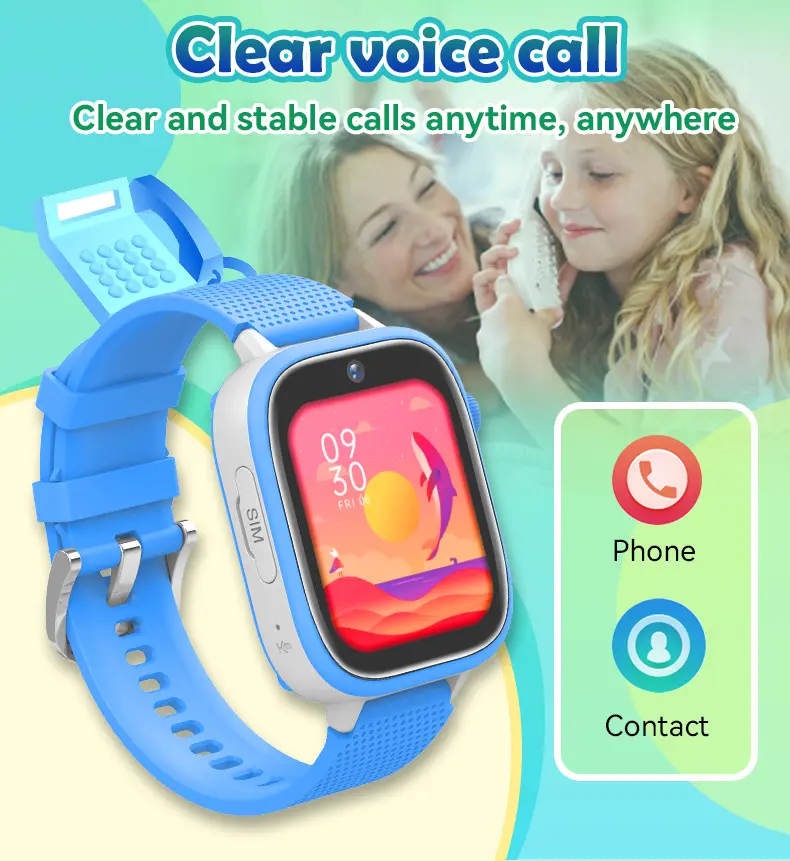 8GB Smart Watch Kids 4G GPS WiFi SOS Location Tracker Music Video Call Clock Children Smartwatch Camera for Boys Girls Gifts