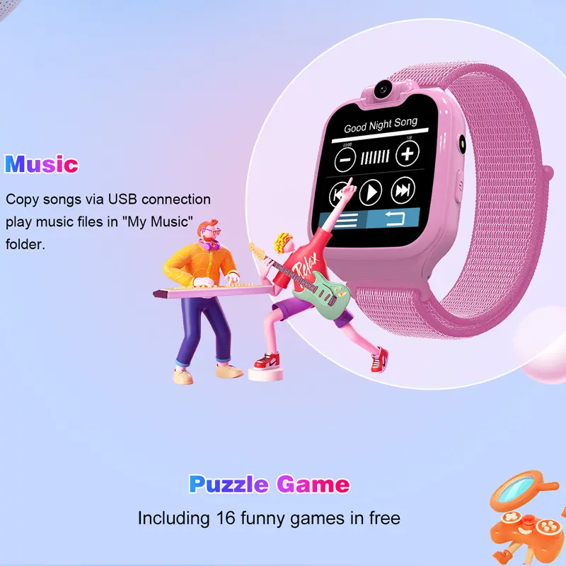 New Kids Smart Watch Phone Call SOS 16 Games With 512M TF Card Music Video Recording Children Smartwatch Camera Boys Girls Gifts