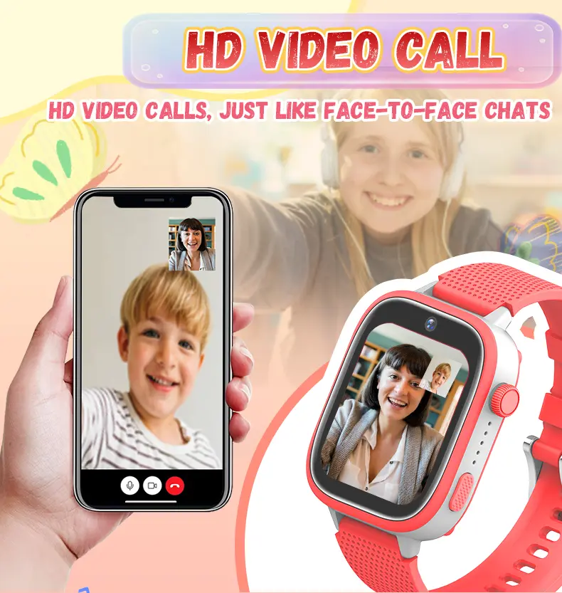 8GB Smart Watch Kids 4G GPS WiFi SOS Location Tracker Music Video Call Clock Children Smartwatch Camera for Boys Girls Gifts