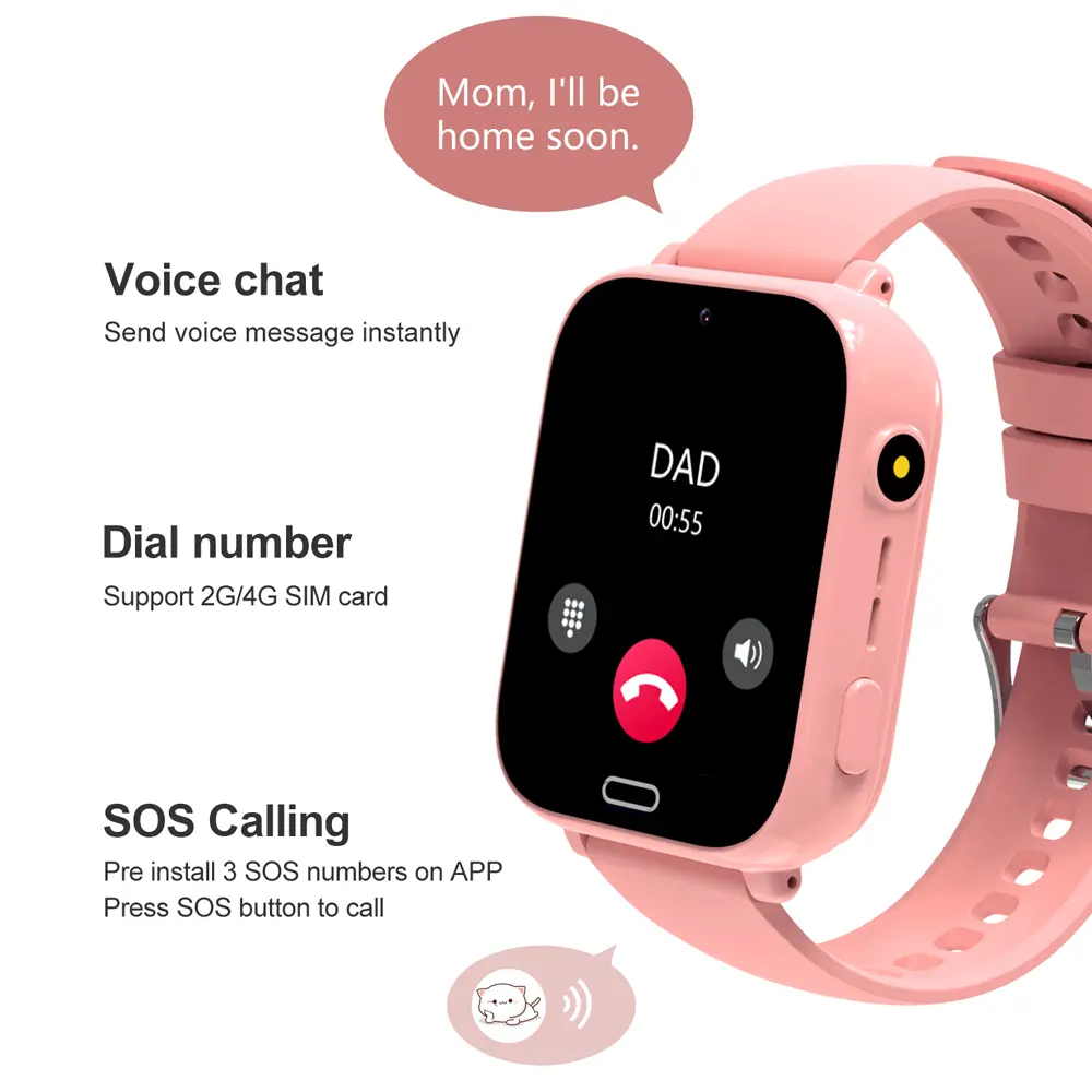 New Smart Watch Kids 4G Phone WIFI LBS Tracker Location Games Video Call Alarm Clock Children Smartwatch Camera Boys Girls Gift