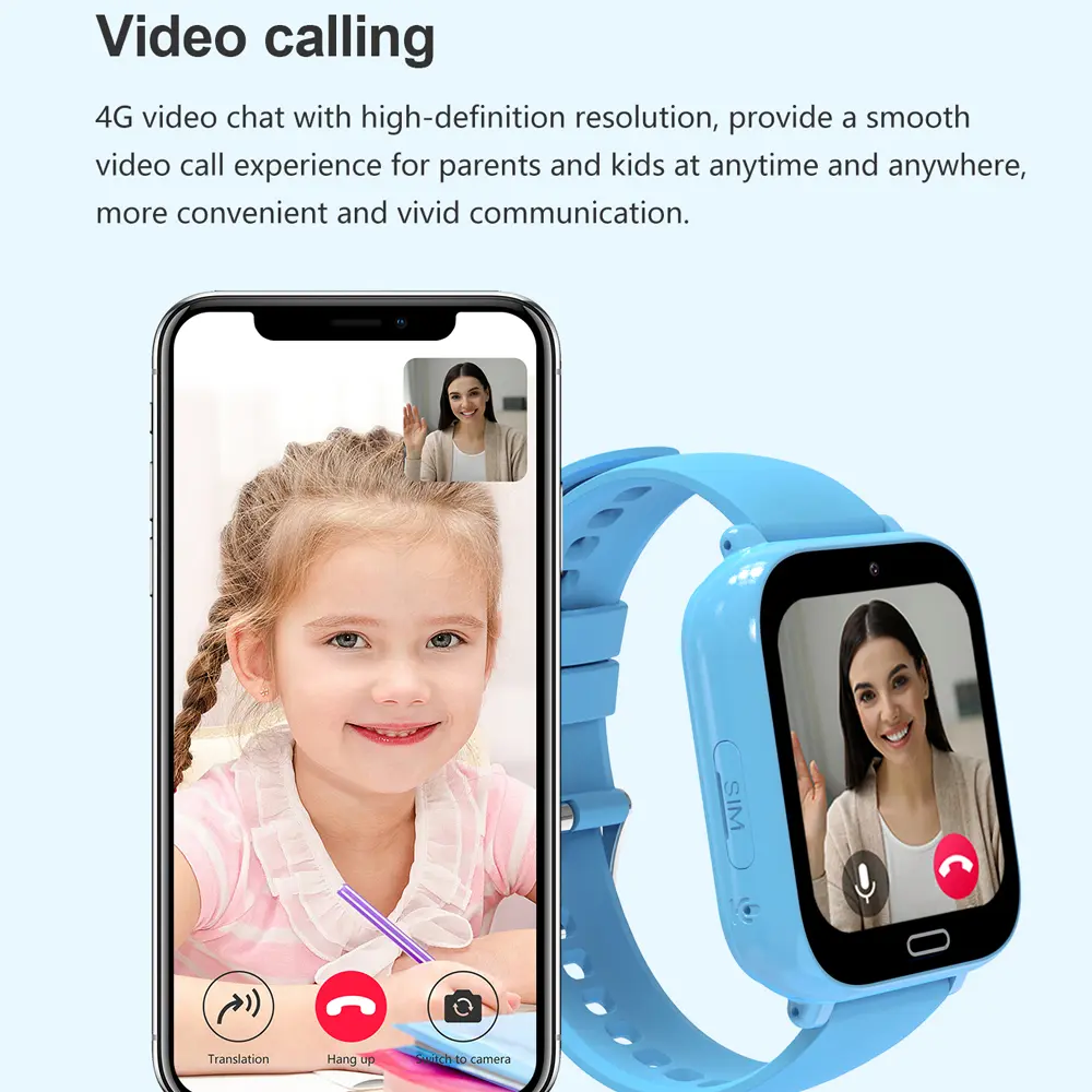 New Smart Watch Kids 4G Phone WIFI LBS Tracker Location Games Video Call Alarm Clock Children Smartwatch Camera Boys Girls Gift