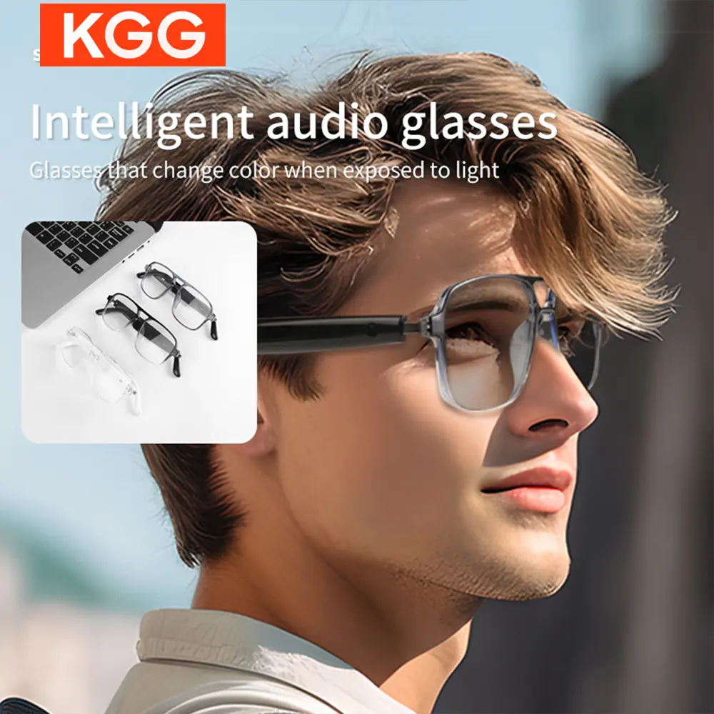 GS10 Smart Audio Glasses Color-Change Lenses Wireless Bluetooth Glasses Anti-blue Light Ai Voice Assistant Camera Music Control