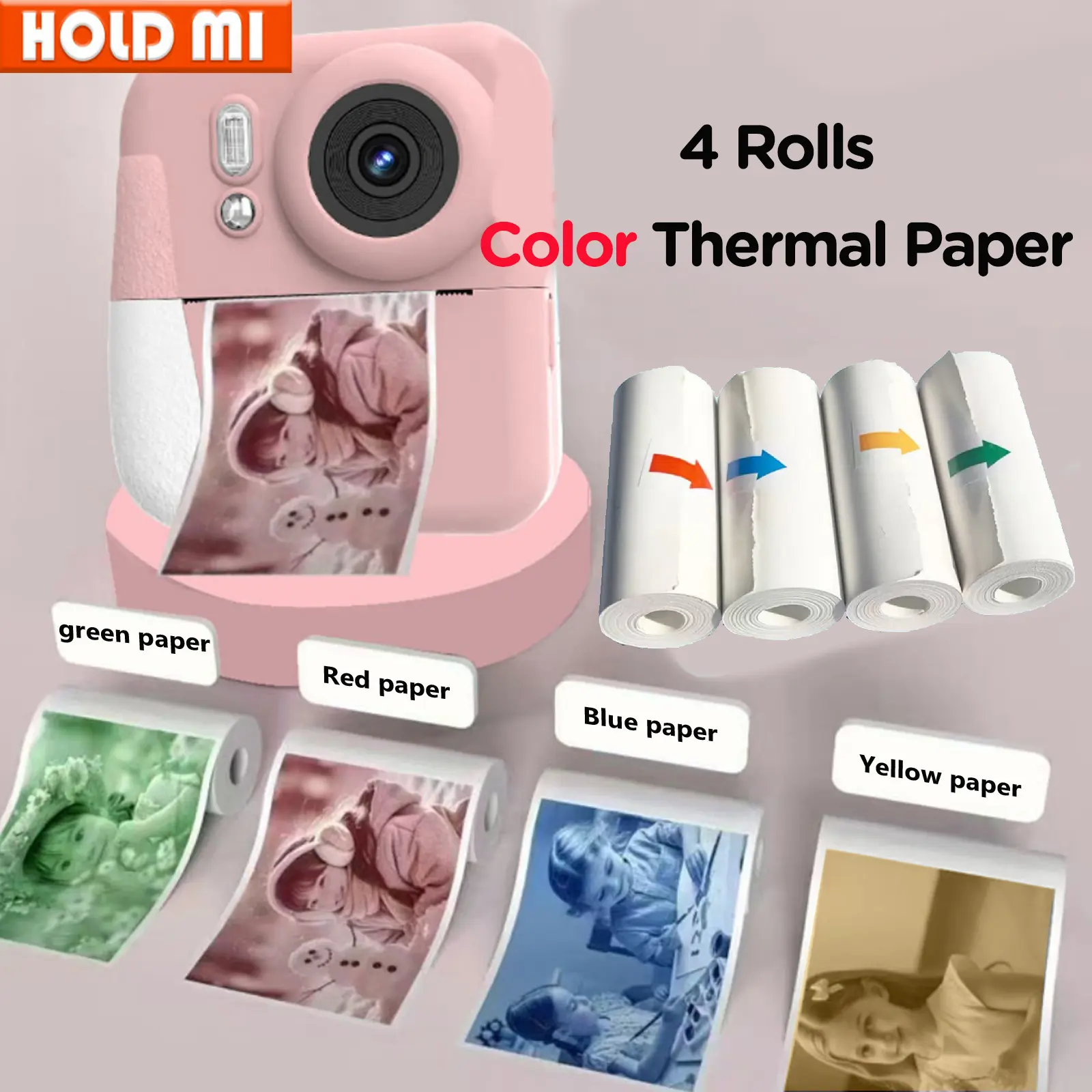 4 Rolls Thermal Paper for Color Printing Colors Paper for Instant Printing Camera Kids Color Papers No Ink Print
