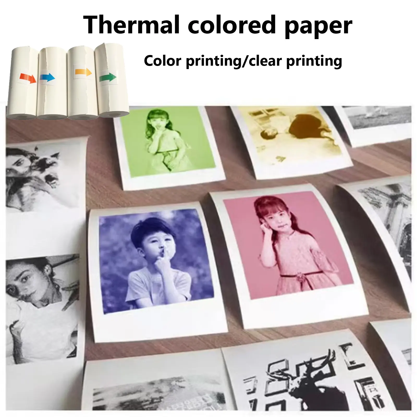 4 Rolls Thermal Paper for Color Printing Colors Paper for Instant Printing Camera Kids Color Papers No Ink Print