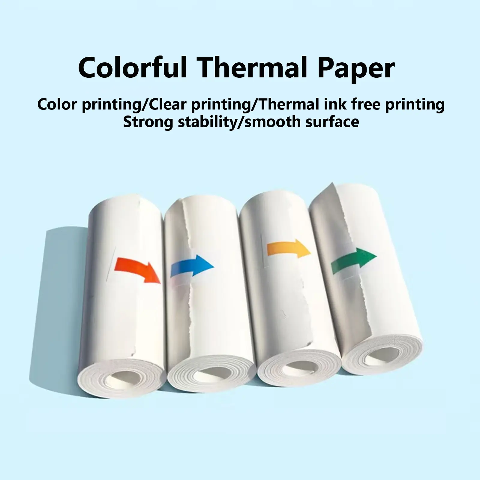 4 Rolls Thermal Paper for Color Printing Colors Paper for Instant Printing Camera Kids Color Papers No Ink Print