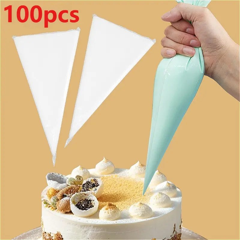 100pcs Piping Bags Kit Disposable Cream Squeeze Bags Cake Decoration Tools for Pastry Cream Accessories Cupcakes Baking Tools
