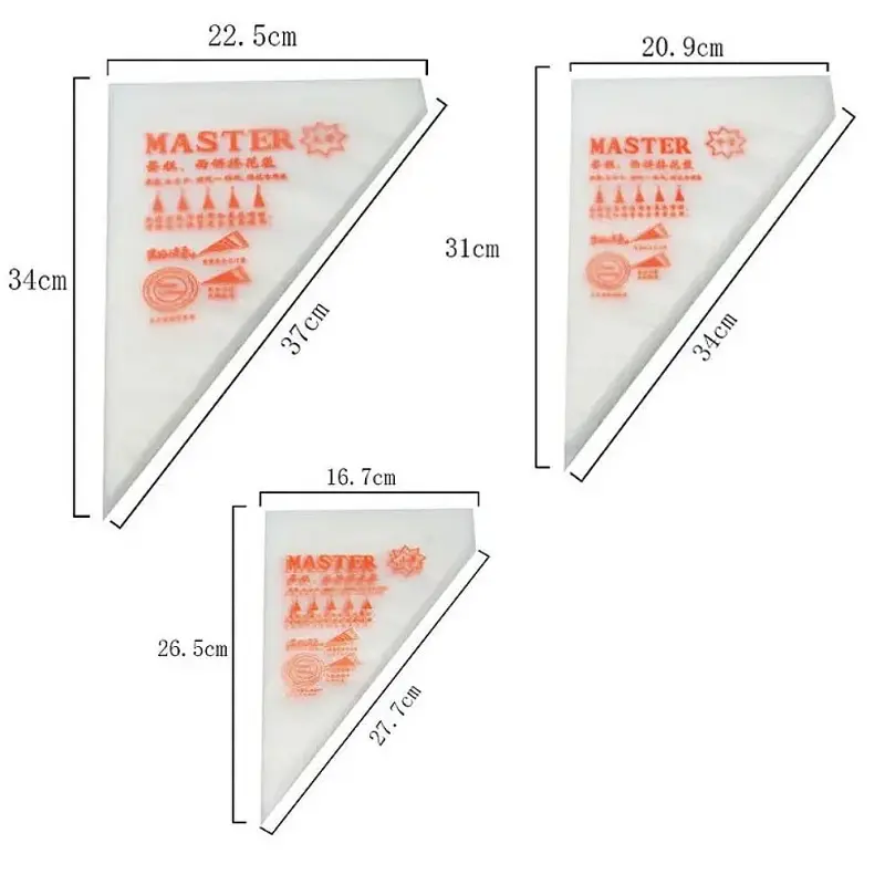 200pcs Disposable Piping Bags Cing Fondant Cake Cream Squeeze Cream Bags for Decorating Pastries Cakes Baking Tools Accessories