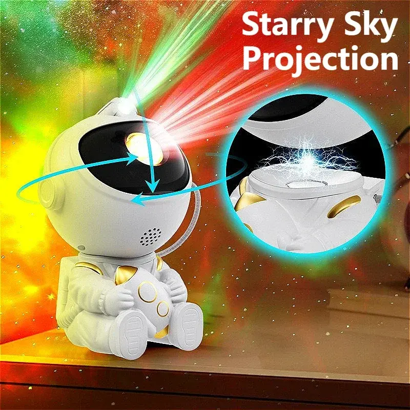 Rocket Astronaut Galaxy Projector Night Light Lamp Kids Bedroom Projection Lamp Galaxy Light Galaxy Light Home Decoration Gifts