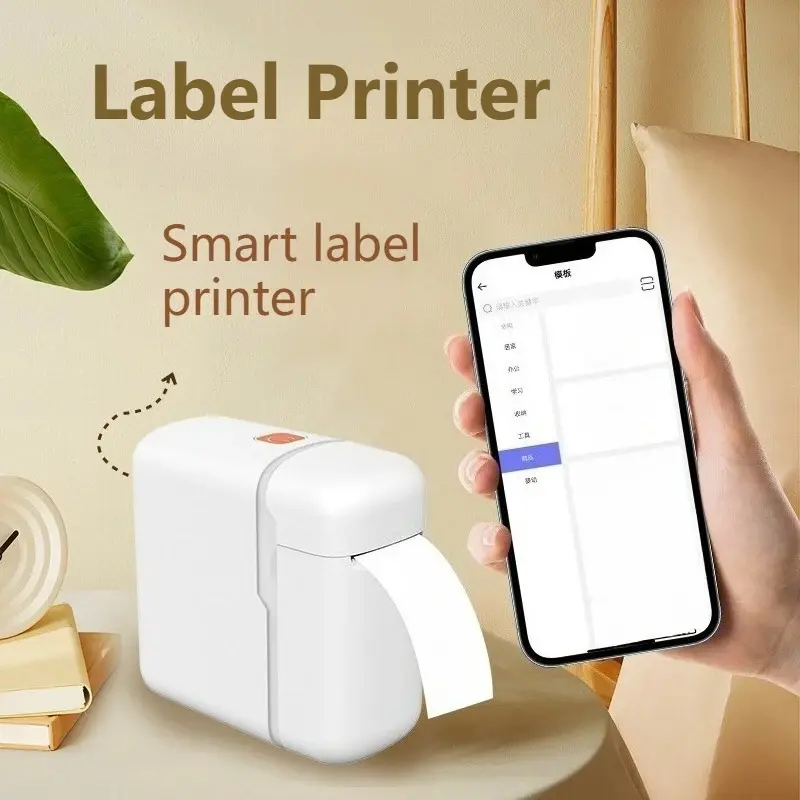 Portable Thermal Printer Mini Bluetooth Label Printer Smart Label Thermal Printer Office Bluetooth Printer Educational Supplies