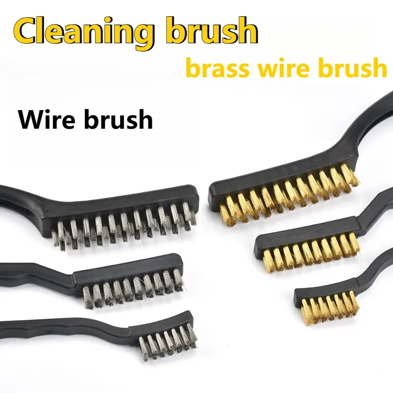 Stainless Steel Copper Wire Brush Rust Scrub Remove Cleaning Tools Wire Brush Manual Cleaning and Maintenance Accessories Tools