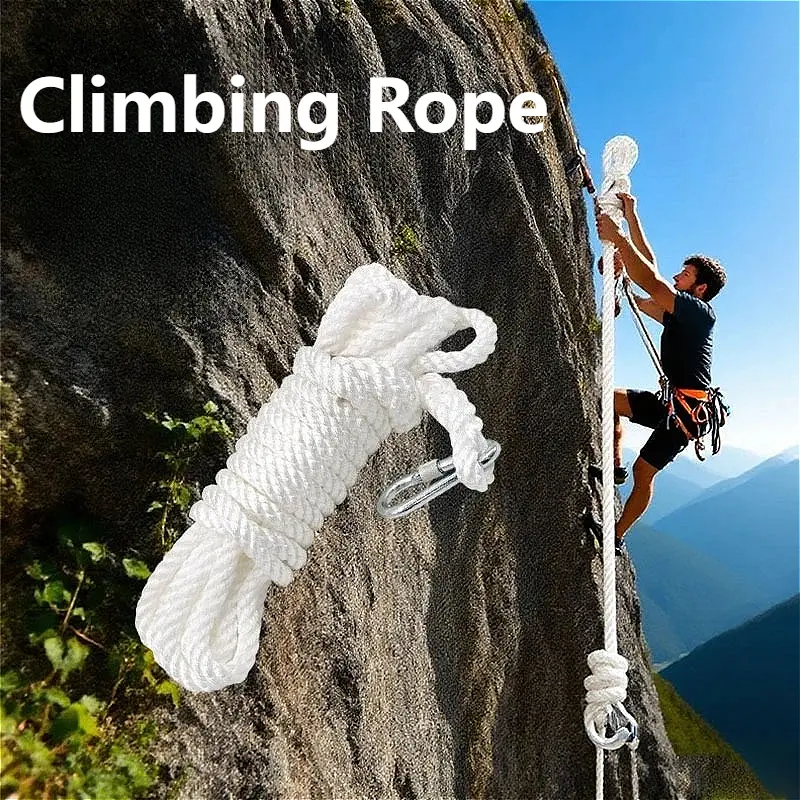 10m Climbing Rope Thick Wear-resistant Binding Rope Outdoor Camping Multifunctional Reusable Safety Rope Waterproof Clothesline
