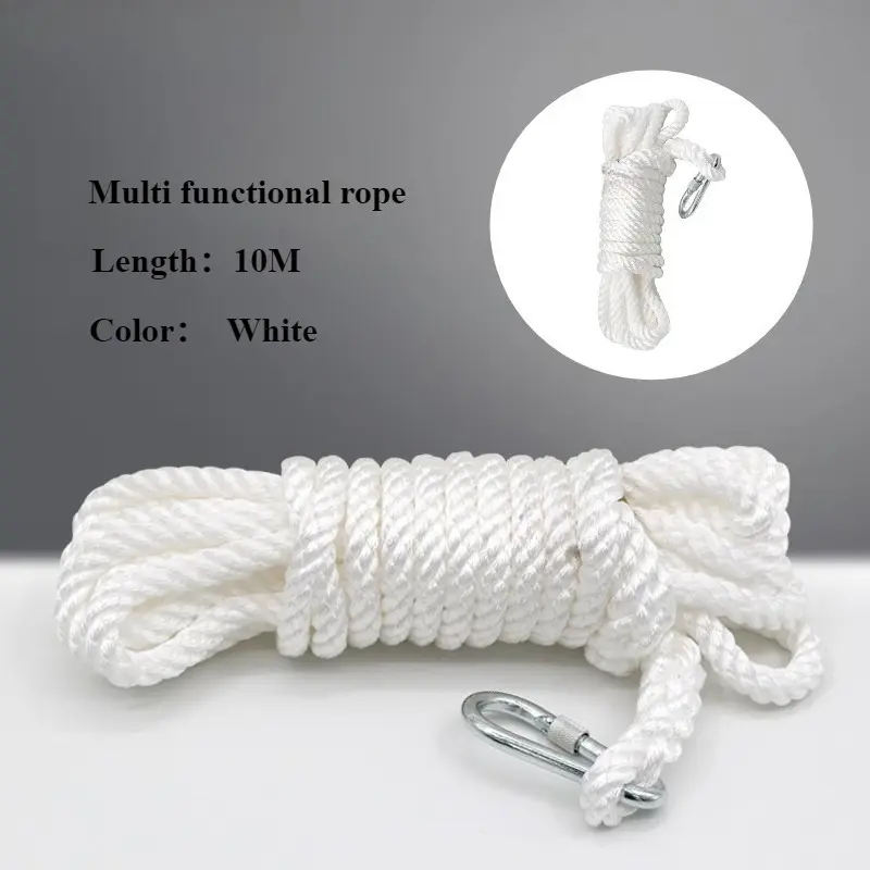 10m Climbing Rope Thick Wear-resistant Binding Rope Outdoor Camping Multifunctional Reusable Safety Rope Waterproof Clothesline