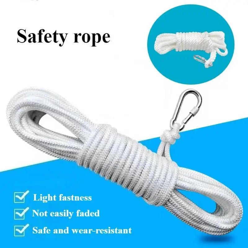 10m Climbing Rope Thick Wear-resistant Binding Rope Outdoor Camping Multifunctional Reusable Safety Rope Waterproof Clothesline