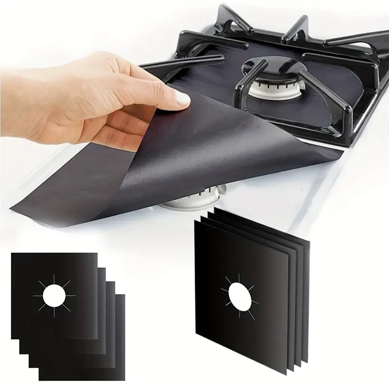 2pcs Gas Stove Protection Pad Kitchen Reusable Burner Covers Mat Protector Cleaning Pad Liner Cover Top Gas Stove Protective Pad