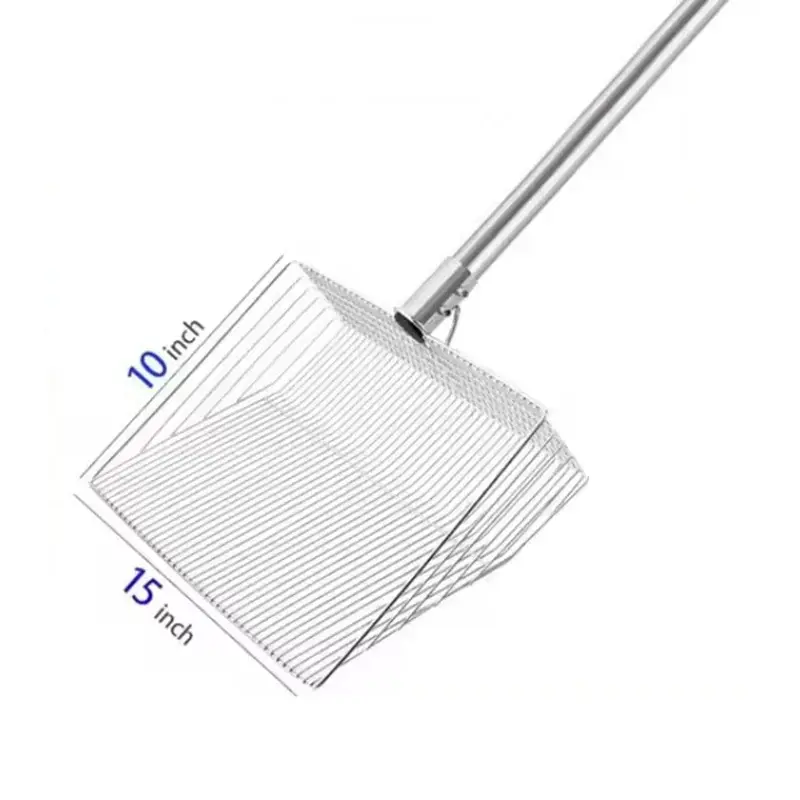 Cat Litter Scoop Stainless Steel Litter Scoop Large Chicken Poop Scooper Scalable Litter Shovel Farm Manure Cleaning Supplies