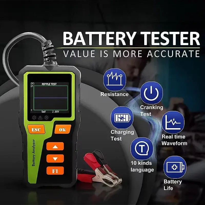 Automobile Fault Detector Car Battery Scanner Car Battery Tester Instrument Tools Battery Analyzer Repair Detection Accessories