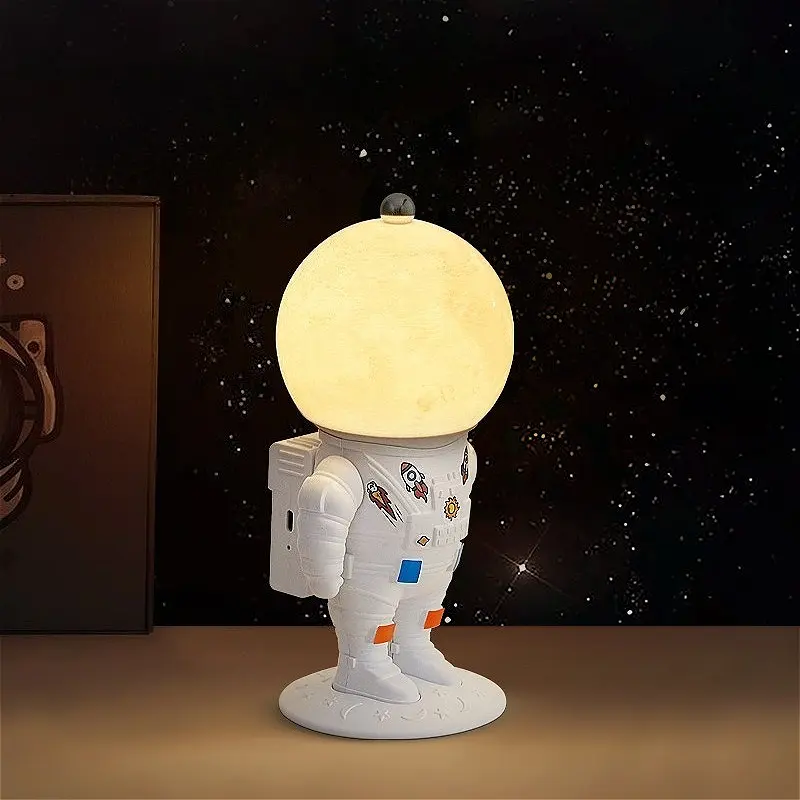 Night Light Portable Table Lamp Astronaut Shaped Desktop Decorative Light Night Stand Bedside Light Bedside Lamp Bedroom Decor