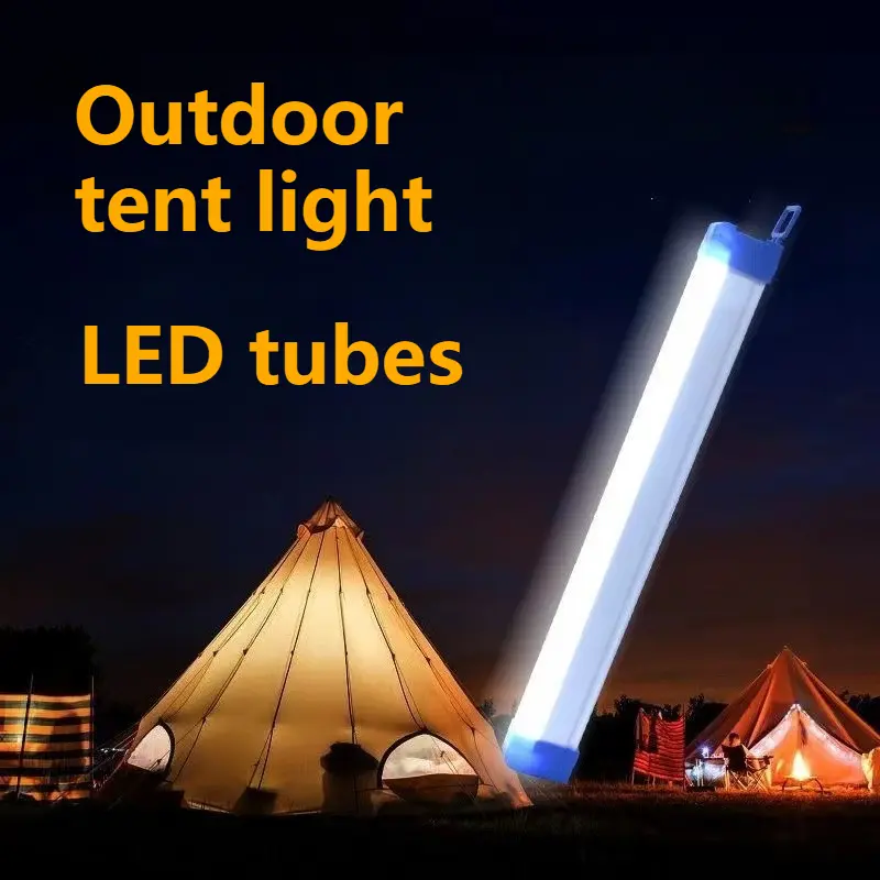 LED Rechargeable Lamp Tube Emergency Light Camping Magnetic Portable Lamps Lightinging Night Market Outdoor Vehicle Hard Strip