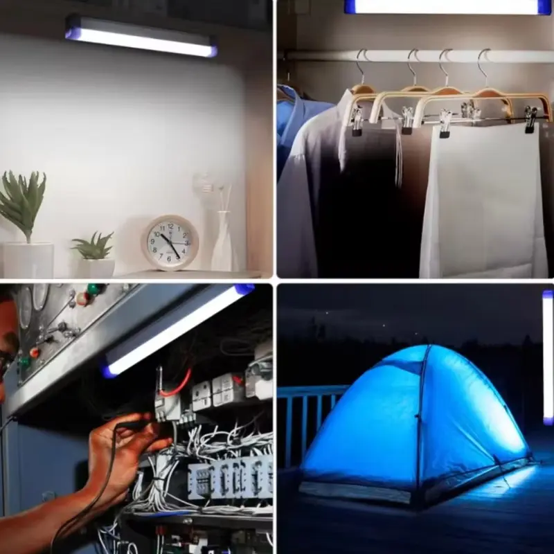 LED Rechargeable Lamp Tube Emergency Light Camping Magnetic Portable Lamps Lightinging Night Market Outdoor Vehicle Hard Strip