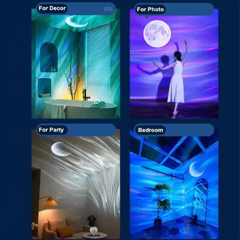 Starry Ambient Light Star Moon Lamp Galaxy Light Sky Galaxy Projector Galaxy Projector Novelty Night Light Bedroom Decoration