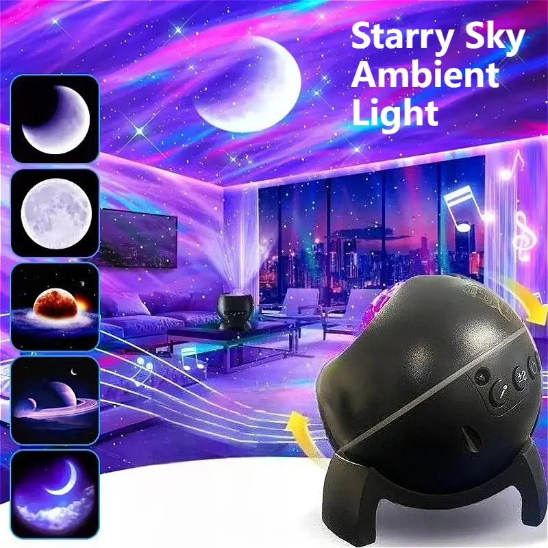Galaxy Light Projector Starry Sky Ambient Light Galaxy Light Novelty Bedside Ambient Light Home Bedroom Decoration Wedding Gifts